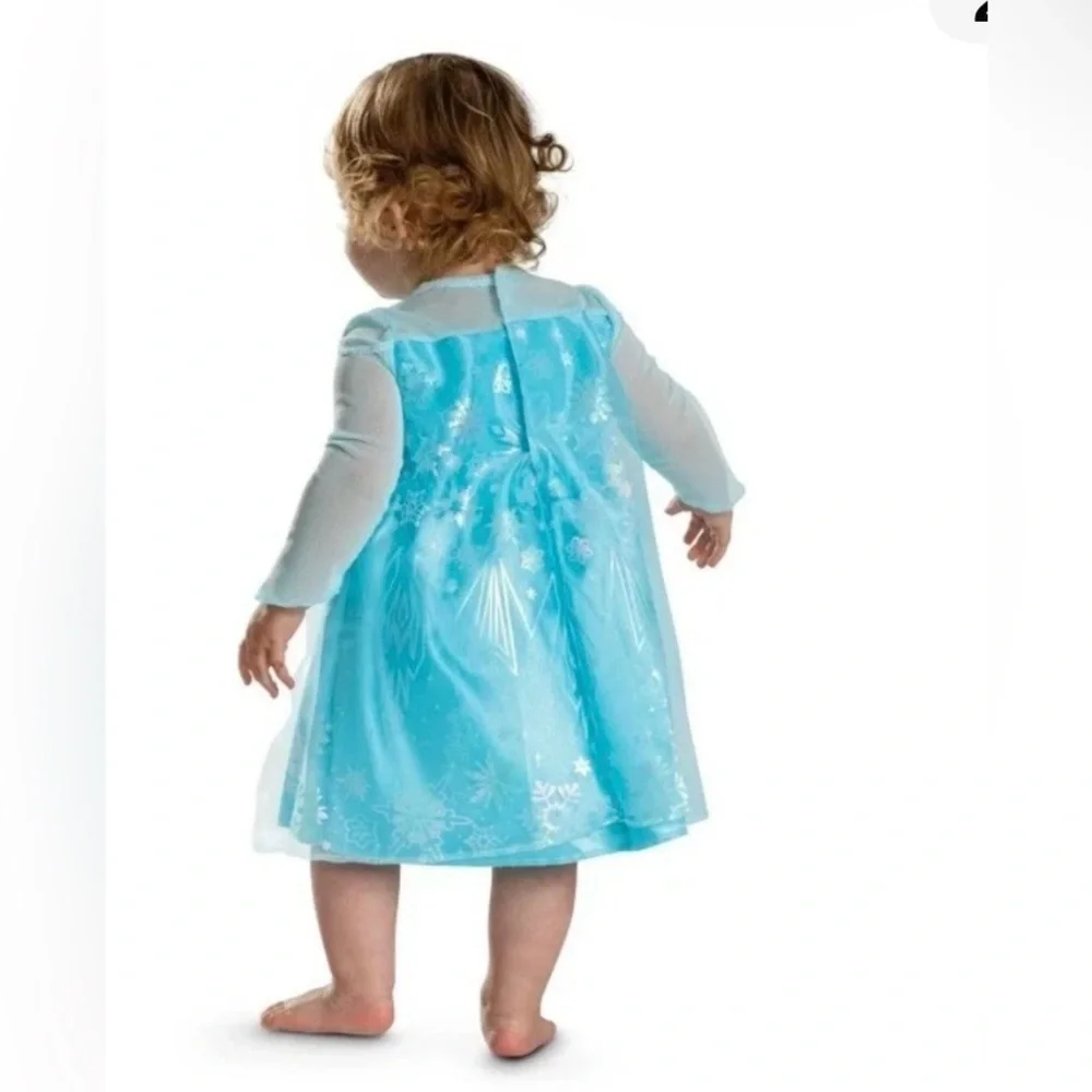 Disney Frozen Elsa Infant Costume, Official Frozen Baby Costume Onsie with Cape - Picture 2 of 4